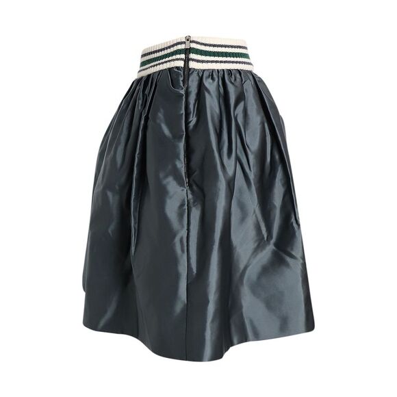 Miu Miu Full Mini Skirt in Green Polyamide